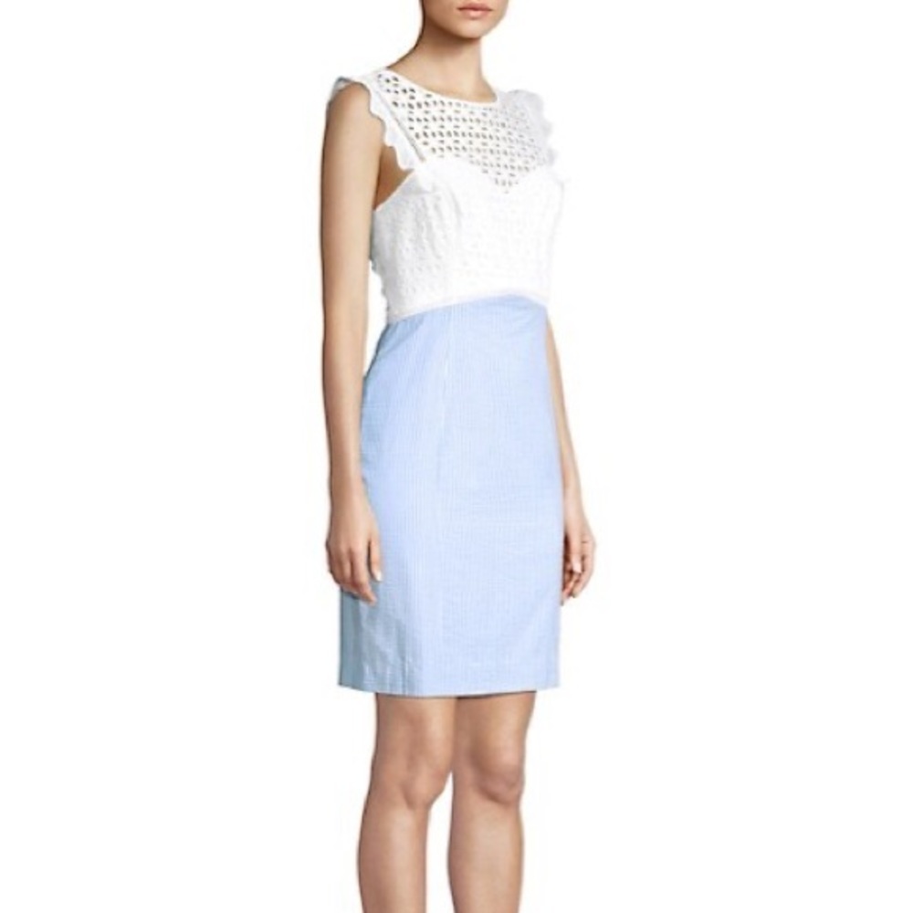 Lilly Pulitzer Maya Stripe & Lace Eyelet Sheath Dress